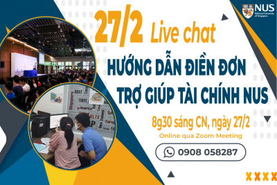 27/2: Live chat hướng dẫn điền đơn trợ giúp tài chính NUS