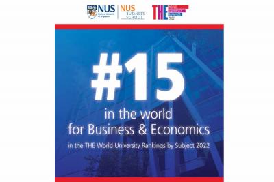 NUS xếp hạng TOP 15 thế giới đào tạo ngành Business & Economics.
